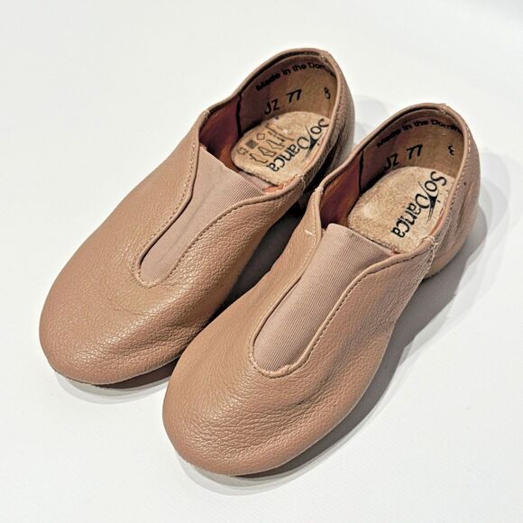 So Danca JZ77 Jazz Dance Shoes Beige Leather Little Girl (Toddler) Size 8M - Picture 8 of 12